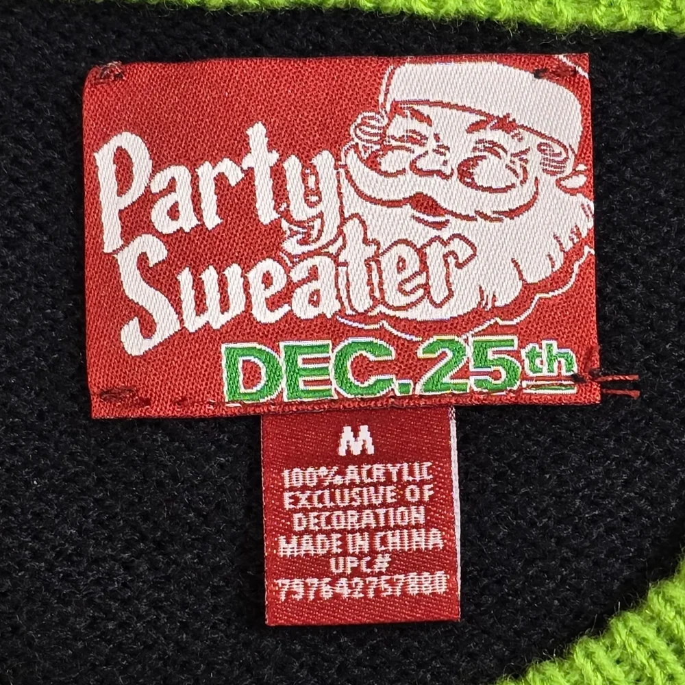 Ugly Christmas Party Sweater LED Light Up Santa Break Dancing Club Mens M